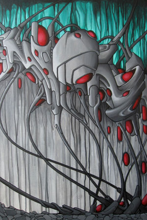 Mion: Namedrop weight, 2017. Graffiti på Kervo konstmuseum Mion: Namedrop weight, 2017. Graffiti på Kervo konstmuseum