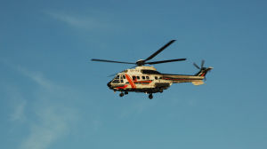 Gränsbevakningens räddningshelikopter används ofta för uppdrag i Åbolands skärgård. Gränsbevakningens räddningshelikopter Super Puma.
