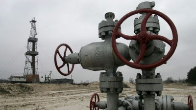 Gasfält nära Poltava i januari 2006 då Ryssland hade stängt gaskranarna