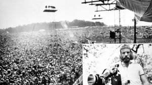 Michael Wadleigh, mannen bakom filmen om festivalen. Michael Wadleigh och publiken på Woodstock