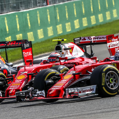 Max Verstappen, Kimi Räikkönen, Sebastian Vettel, Spa 2016.
