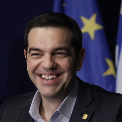 Alexis Tsipras på presskonferens i Bryssel.