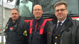 Organisationschefen Roger Roos (th.) tillsammans med kårkamraterna Johan Lindlöf och Marko Nemlander. Johan Lindlöf, Marko Nemlander, Roger Roos