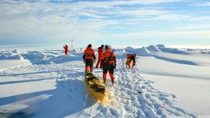 Alfred Wegener Institute of Polar and Marine Researchs expedition till Arktis 2011. Forskare på Arktis i oktober 2011