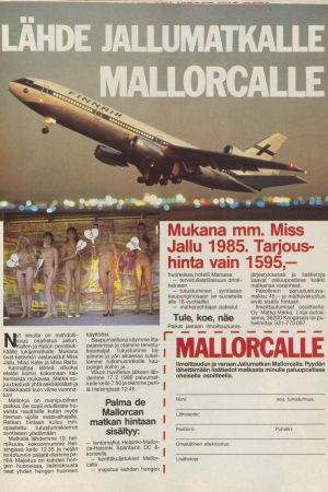 advertisement about trip to Mallorca