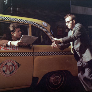 Käsikirjoitus kiertää: Musta lista. Woody Allen ja Michael Murphy elokuvassa Musta lista (The Front), ohjaus Martin Ritt.