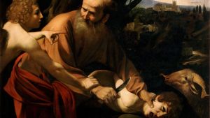 Caravaggio: Isaks offer (ca 1603) Caravaggio, Die Opferung Isaaks, ca. 1603.