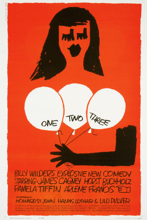 Elokuvajulisteen teki Saul Bass. Yks' kaks' kolme -elokuvan julisteen suunnitteli Saul Bass.