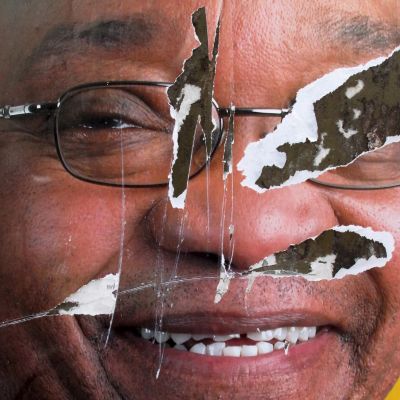 Presidentti Jacob Zuman revitty vaalimainos kertoo etelä-afrikkalaisten kyllästymisestä korruptioon maan johdossa.
