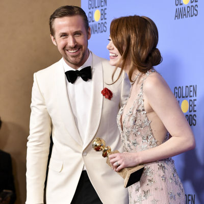 Ryan Gosling och Emma Stone vid Golden Globe -galan den 8 januari 2017.