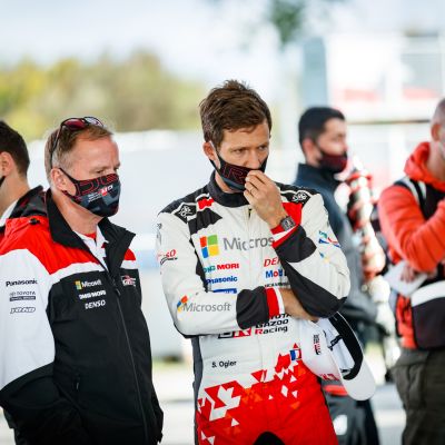 Tommi Mäkinen ja Sebastien Ogier Viron MM-rallissa 2020.