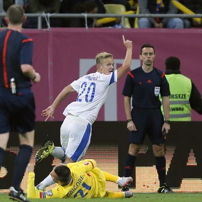 Joel Pohjanpalo teki maalin Romanian verkkoon EM-karsinnassa