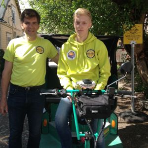 Timo Helle och Jonni Blomqvist Timo Helle och Jonni Blomqvist vid cykeltaxin