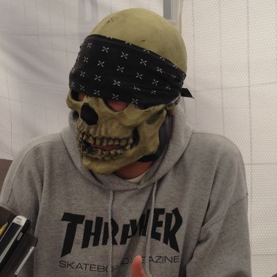 "Dr Toxic" från thrash-bandet Dr. Living DEAD! På Tuska 2015.
