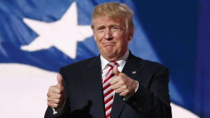 Donald Trump vid republikanernas partikonvent i Cleveland, Ohio den 20 juli 2016.