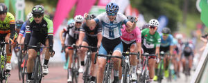 Lotta Henttala vann en etapp i Colwyn Bay i juni 2018. Lotta Lepistö vann etapp i Colwyn Bay i juni 2018.