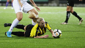 Sex mål ifjol för Rantala i FC Honka. Jutta Rantala spelade mot FC Zürich 2018.