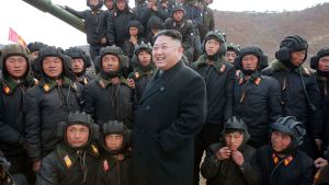 Nordkoreas ledare Kim Jong-un inspekterade trupper tidigare i april. Nordkoreas ledare Kim Jong-un inspekterade trupper tidigare i april.