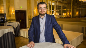 Anssi Autio, producent för Yle Euroviisut Ylen tuottaja Anssi Autio UMK18-pressitilaisuudessa