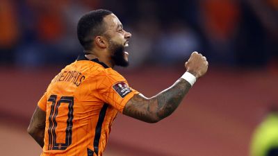 Memphis Depay var tremålsskytt mot Turkiet.