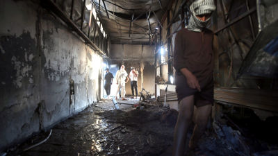 En sönderbänd sjukhusavdelning i staden Nasiriyah i Irak.
