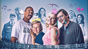 Härölä. Kuvassa: Abdi (Matti Leino), Ellu (Anna-Riikka Rajanen), Janika (Pilvi Hämäläinen) ja Marko (Jussi Puhakka).