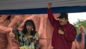 Rosario Murillo och Daniel Ortega på en arkivbild från juli 2017. Rosario Murillo och Daniel Ortega på en arkivbild från juli 2017.