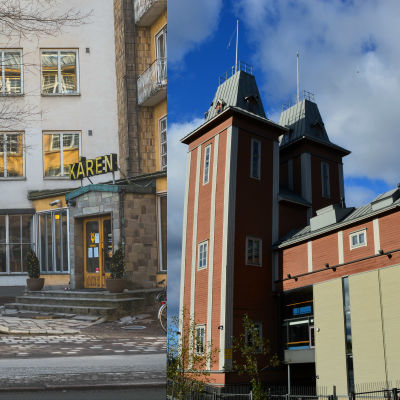 Bildcollage med Kåren i Åbo och Havtornen i Vasa.