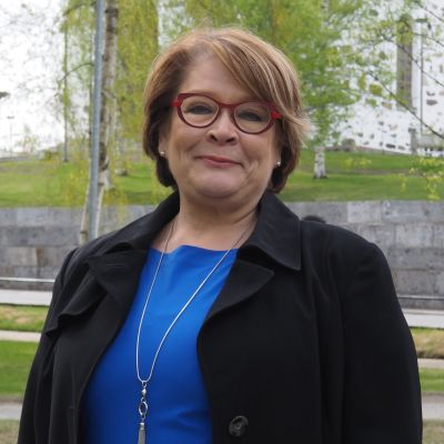 Palvelualojen ammattiliitto Pamin puheenjohtaja Ann Selin Kuopiossa.