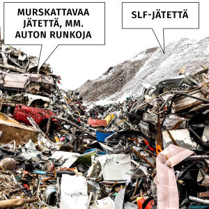 Kuva SLF-jätekasasta.
