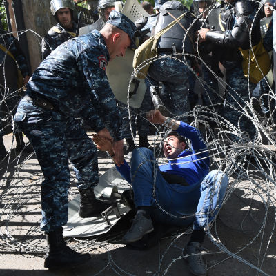 Protester i Jerevan 16.4.2018. 