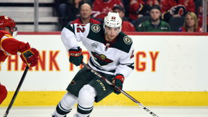 Kevin Fiala i Minnesotas Wilds tröja. Kevin Fiala i Minnesotas Wilds tröja.
