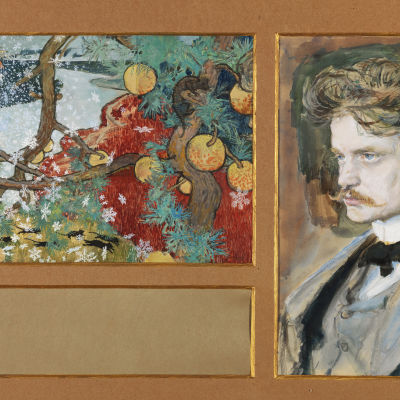 Akseli Gallen-Kallela: En saga (1894). Ainolastiftelsen. (målningen något beskuren)