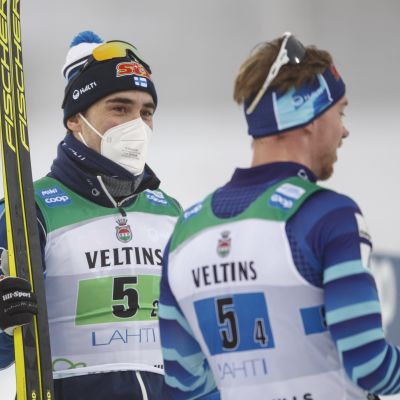 Ristomatti Hakola ja Joni Mäki Salpausselän kisoissa 2021.