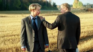 Paavo Kerosuo ja Pirkka-Pekka Petelius. Paavo Kerosuo ja Pirkka-Pekka Petelius elokuvassa Leijat Helsingin yllä.