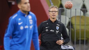 Markku Kanerva var nöjd med matchen mot Bulgarien. Markku Kanerva.