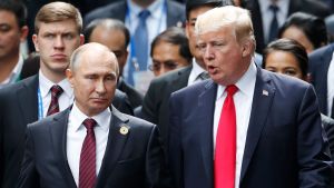 Vad ledarna kommer att tala om är lite av en gråzon. De ska tala om allt säger Donald Trump. Vladimir Putin och Donald Trump