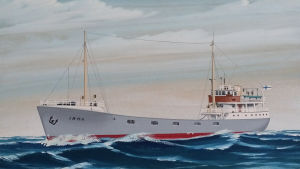 Så här såg M/S Irma ut. Arkivbild. Fartyget m/s Irma förliste på norra Ålands hav år 1968