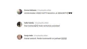 Meikkaan mummon -video sai naaGin katsojilta lämpimän vastaanoton. Kommentit poimittu videon yhteydestä. Positiivisia kommentteja Meikkaan mummon -videosta, mm. "Aivan ihana video! Kiitti Naakka ja seniorit!"
