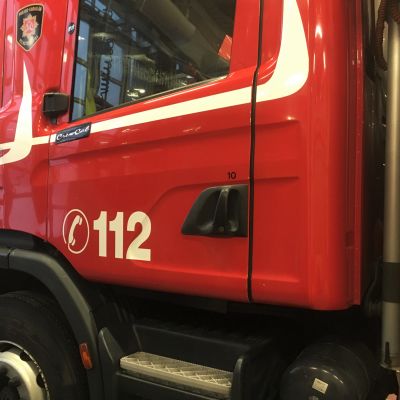 Pohjois-Karjalan pelastuslaitoksen sammutusauto.