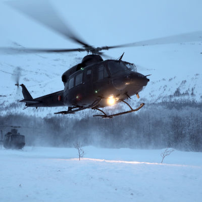 Helikoptrar i Tamokdalen i Norge.