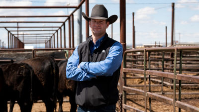 Boskapsföretagaren Ryan Perry i Great Falls, Montana.