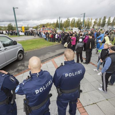 Demonstration mot immigration i Torneå 19 september 2015.