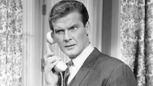 Moore i tv-serien Helgonet år 1966. Skådespelaren Roger Moore i tv-serien Helgonet år 1966.