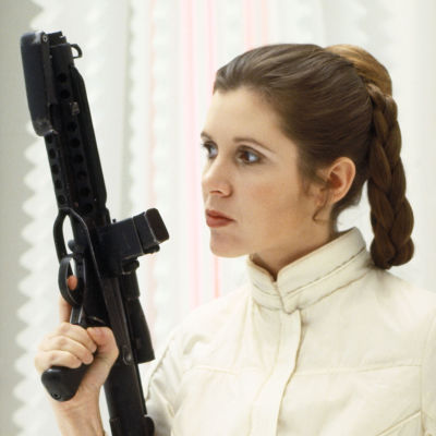Carrie Fisher som prinsessan Leia 1980 i filmen The Empire Strikes Back.