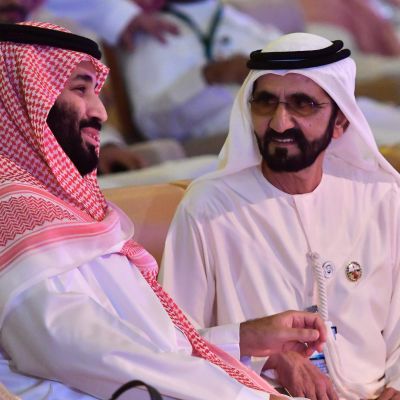 Saudiarabiens kronprins Mohammed bin Salman och Förenade arabemiraternas vicepresident och premiärminister shejk Mohammed bin Rashid al-Maktoum.