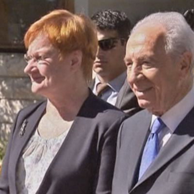 Presidentti Tarja Halonen ja Israelin presidentti Shimon Peres.
