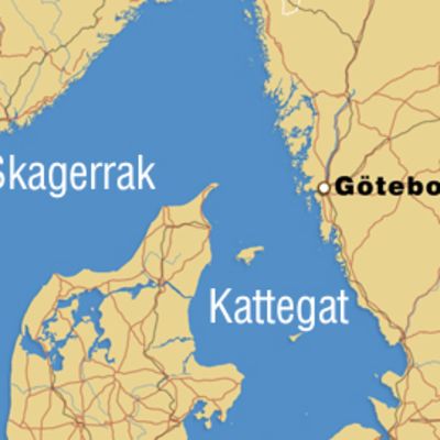Kartta Ruotsin länsirannikosta