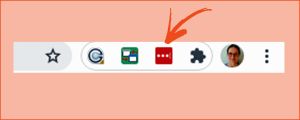 Kun LastPass on laajennuksena selaimessa, kuvake näkyy yläpalkissa. Ei-kirjautuneella mustana ja kirjautuneella punaisella. Tässä selaimena Chrome. Kuvakaappaus Chrome-selaimesta: Yläpalkissa näkyy LastPassin kuvake, kun se on liitännäisenä selaimessa.