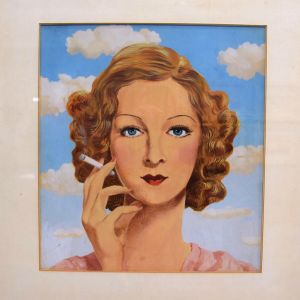 René Magritte: Skiss för cigarettmärket Belga (1935) René Magritte: Skiss för cigarettmärket Belga (1935)